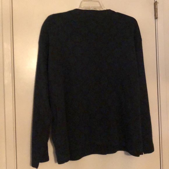 Talbots Womens 3X cardigan navy w/green design and accent embroidery - Picture 4 of 5